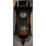 A Vienna Style Wall Clock with Half Pilaster Decoration in Need of Attention and Rearing Horse