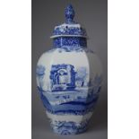 A Large Spode Italian Pattern Lidded Baluster Vase, 39cms High