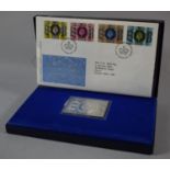 A Cased Post Office Official Commemorative Proof Quality Sterling Silver Replica of 10p Stamp