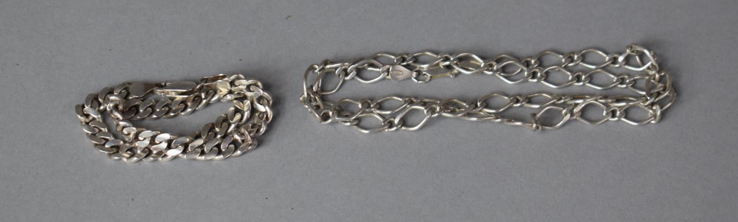 A Silver Bracelet and Necklace, Both Stamped 925