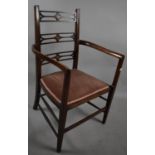 An Edwardian Inlaid Mahogany Ladder Back Ladies Side Chair