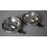 A Pair of Vintage Chrome Car Spotlights by Lucas, Each 15cm Diameter