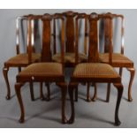 A Set of Four Mid 20th Century Queen Anne Style Dining Chairs, to Include One Carver