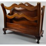 A Modern Mahogany Two Division Magazine Rack, 49cm Wide