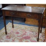 A Mid 20th Century Two Drawers Side Table on Square Tapering Legs and Spade Feet, 101cm wide