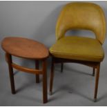 A 1970's Style Side Chair and Small Oval Coffee Table