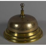 A Vintage Brass and Silver Plate Counter Top Desk Bell, 11.5cm Diameter