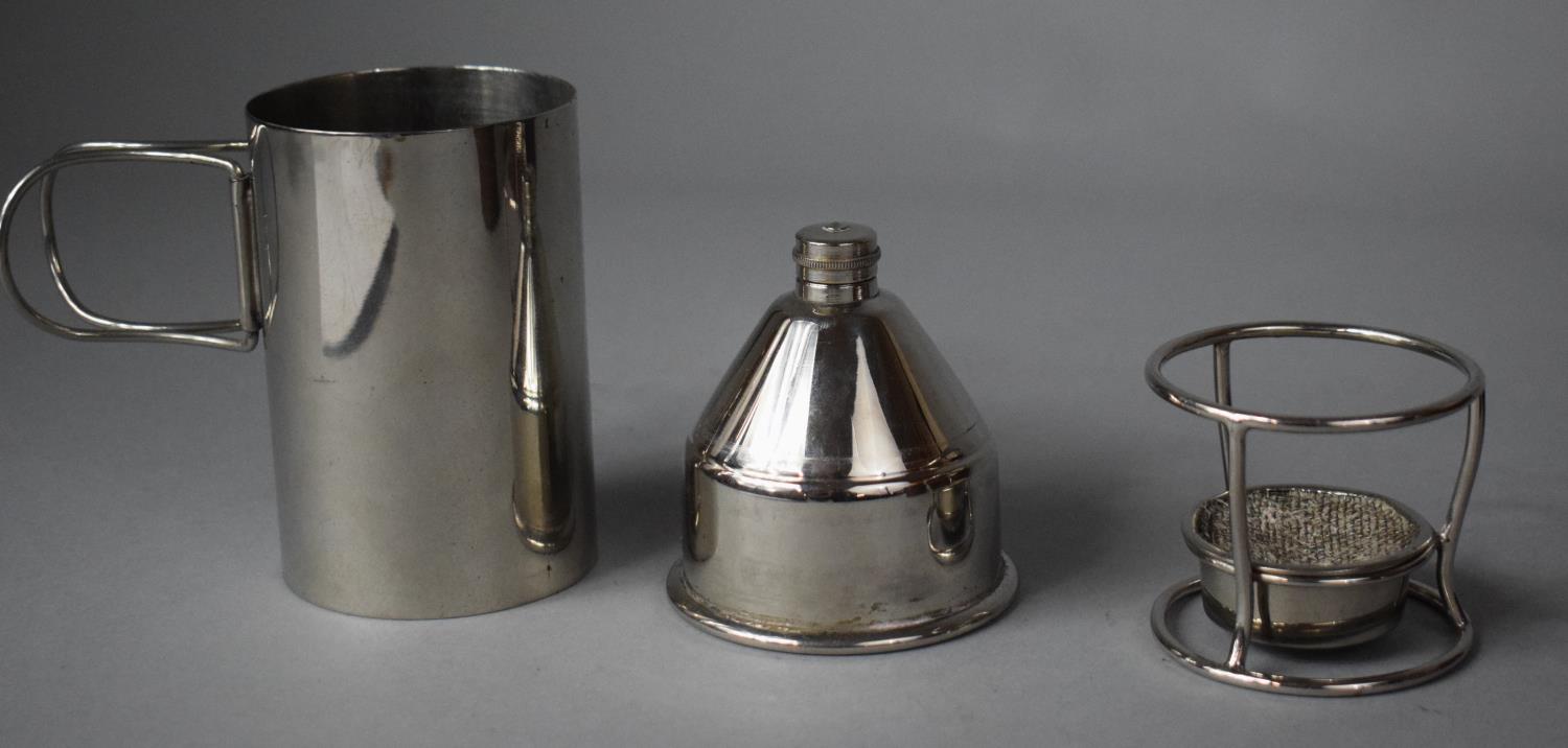 A Henry Loveridge, Cylindrical Leather Cased Travelling Set with Burner or Stove with Registered - Image 3 of 8