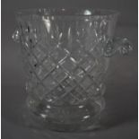 A Large Cut Glass Two Handled Champagne Bucket, 23cm Diameter and 25cm High