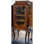 A Reproduction Dutch Marquetry Style Glazed Display Cabinet with Ormolu Mounts and Gallery, Glazed