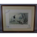 A Framed Ros Goody Limited Edition Print, The Cheshire Beagles at The Riddings, Lea Green Hall, 40cm