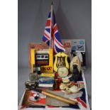 A Collection of Sundries to Include Cased Kodak Camera, Resin Ornament, Westclox Vintage Alarm