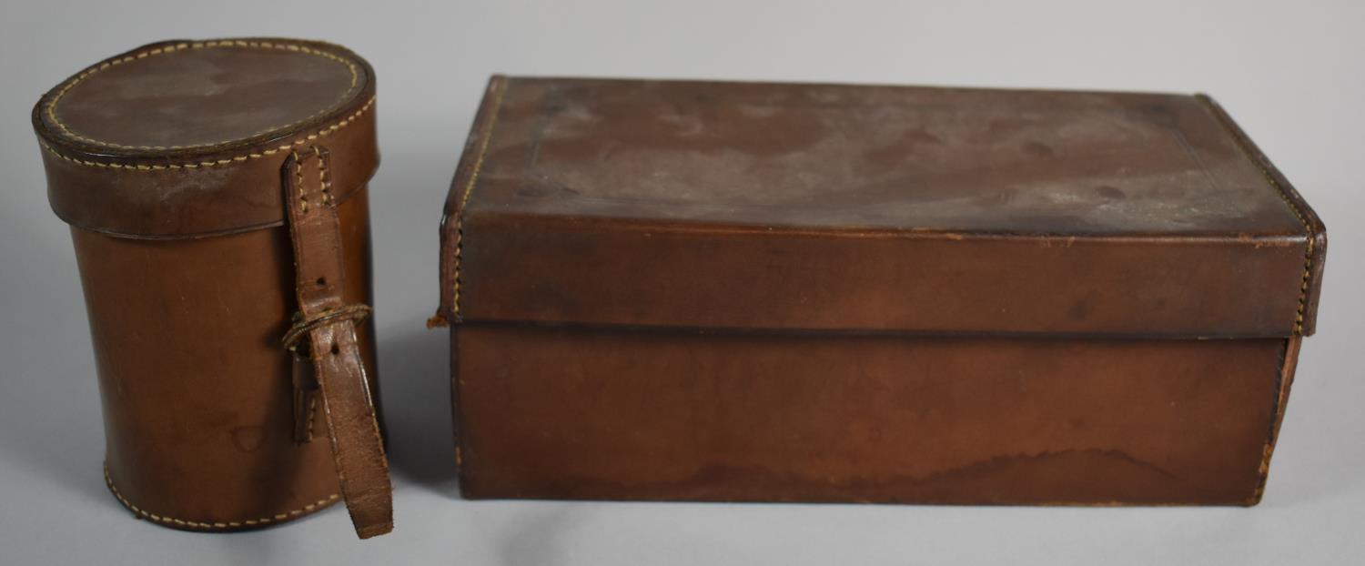 A Henry Loveridge, Cylindrical Leather Cased Travelling Set with Burner or Stove with Registered - Image 2 of 8