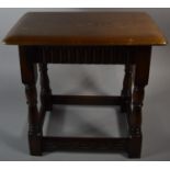 A Modern Oak Rectangular Top Stool, 47cm Wide