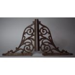 A Pair of Cast Iron Wall Shelf Brackets, 25cm high