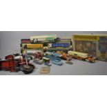 A Collection of Various Playworn and Boxed Diecast Farm Toys, Lorries Together with Tinplate