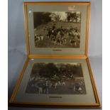A Pair of Framed Photographs of a Hunt Meet, Shuckburgh 1929, Each 44cm wide