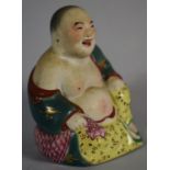 A Glazed Ceramic Study of Smiling Buddha with Impressed Seal Mark to Base, 9cm high