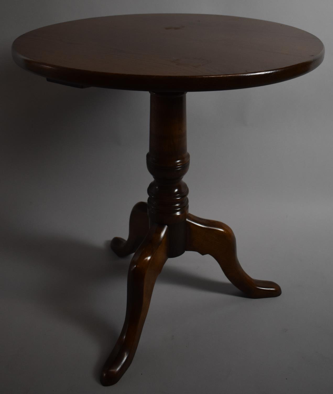 A Reproduction Oak Circular Topped Tripod Table by Rushworths of Shrewsbury, 58cm Diameter