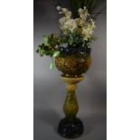 A Reproduction Continental Style Jardinier on Unrelated Stand, Stand with Chip to Rim, Total