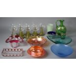 A Collection of Glassware to Include Nine Goblets, Green Glass Jug, Bowls etc