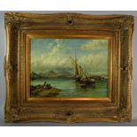 A Gilt Framed Print Depicting Colonial Harbour Scene, 39cm Wide