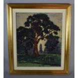 A Framed Acrylic Depicting Trees in Park Signed A Gibbons, 29cm high