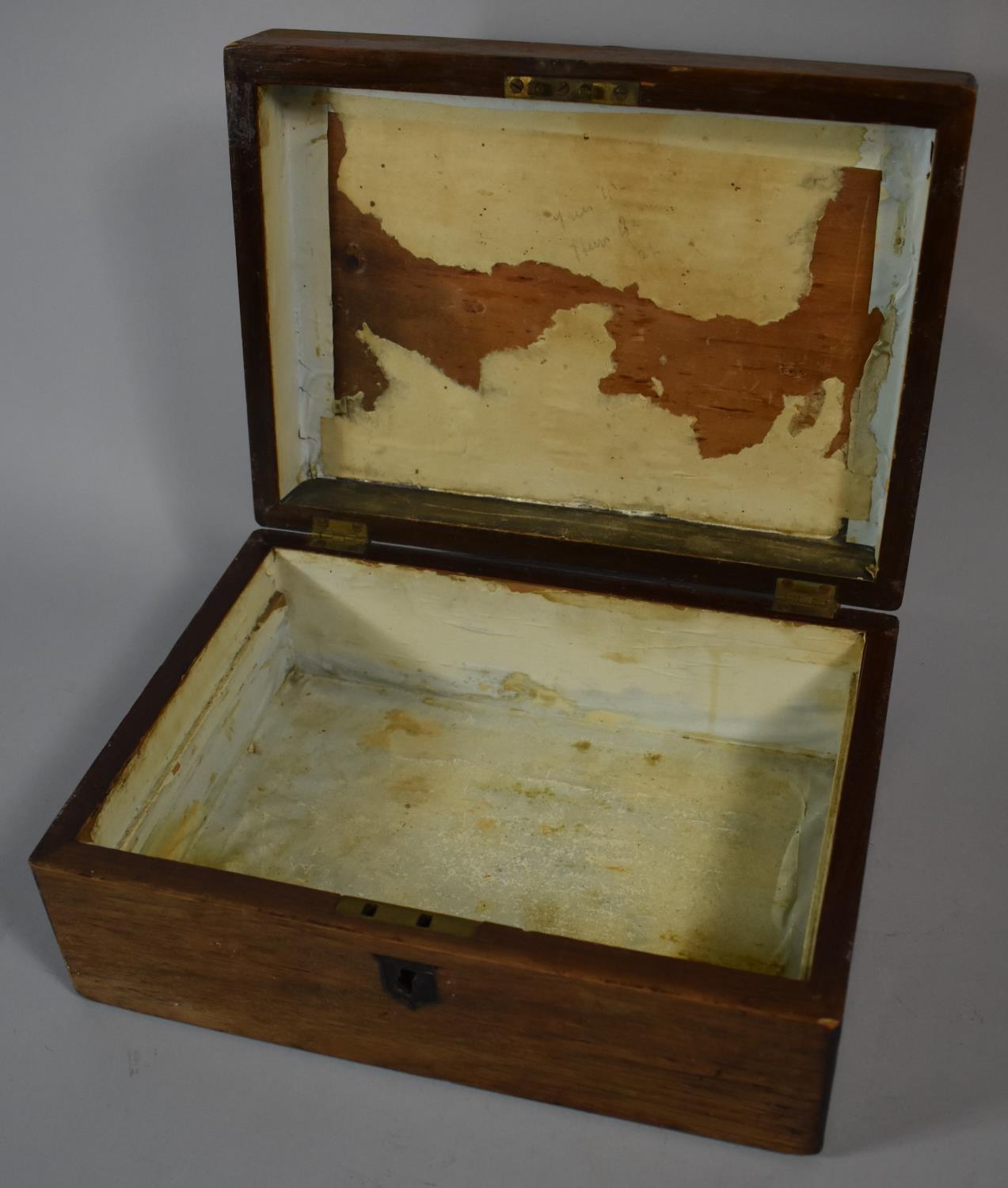 A Late 19th Century Rosewood Work Box for Full Restoration, 27cm wide - Image 2 of 2