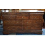 A Modern Mahogany Chest of Three Short and Four Long Drawers, 160cm wide