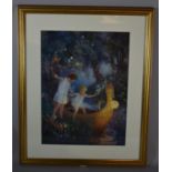 A Framed Margaret Tarrant Print, The Boat to Fairyland, 29cm wide