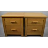 A Pair of Modern Two Drawer Bedside Chests, Each 49.5cm Wide