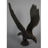 An American Bronze Novelty Car Mascot in the Form of an Eagle with Wings Outstretched, 22cm High