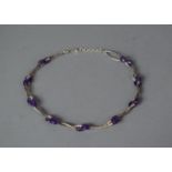 A Silver and Amethyst Bead Necklace