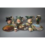 A Collection of Royal Doulton Character Jugs to Include to Include Three Large Examples, Pied Piper,