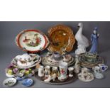 A Large Collection of Ceramics to Include Imari Pattern Plates, Crested Ware, Duck Ornament,