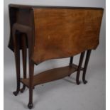 An Edwardian Mahogany Drop Leaf Sutherland Table with Stretcher Shelf, 66cm wide