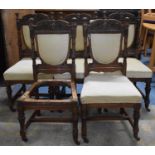 A Set of Five Edwardian Carved Frame Dining Chairs for Re Upholstery