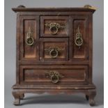 A Far Eastern Wooden Five Drawer Spice Cabinet, 23cm Wide