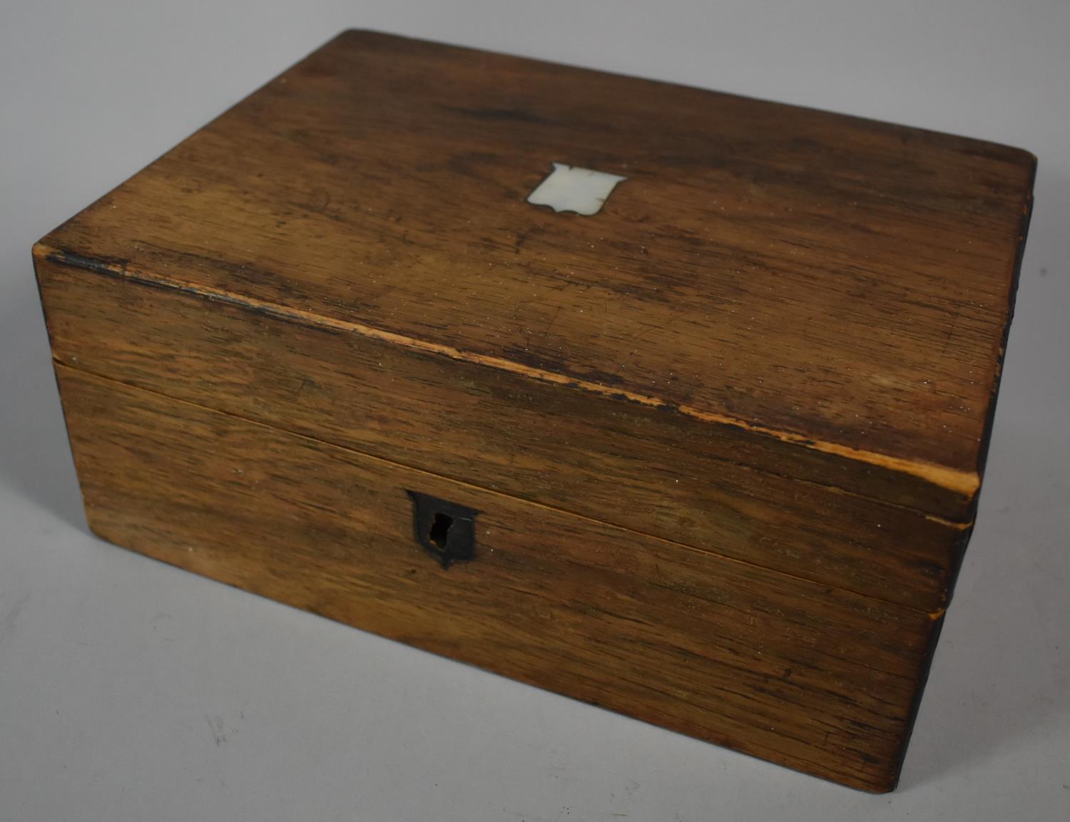 A Late 19th Century Rosewood Work Box for Full Restoration, 27cm wide