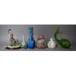 A Collection of of Oriental and Continental Ceramics and Glassware to Include Oriental Blue Glazed
