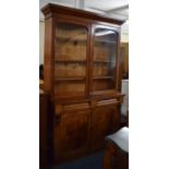 A Late Victorian Mahogany Library Bookcase in Need of Some Restoration, Two Centre Drawers Over