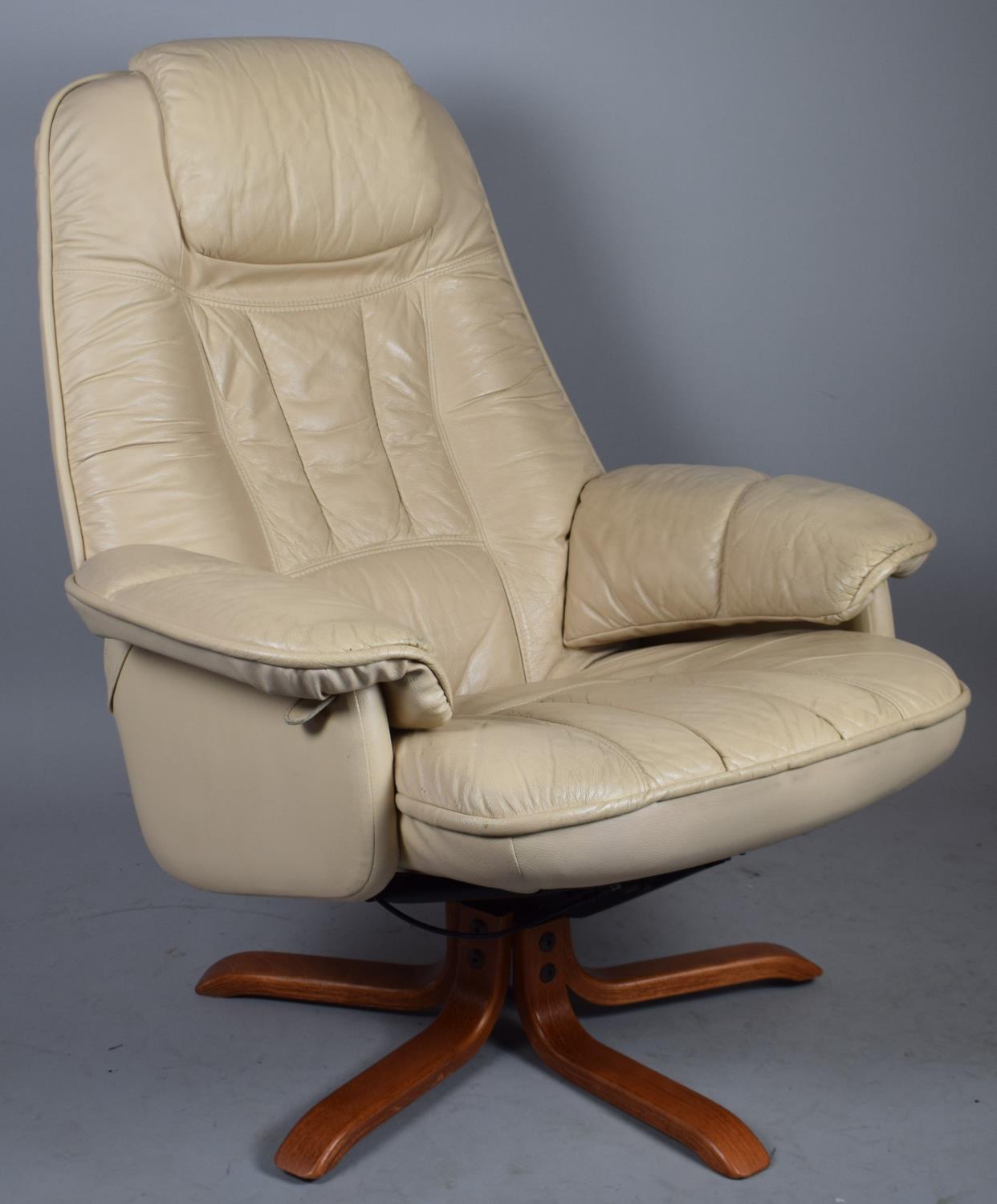 A Modern Leather Swivel Armchair