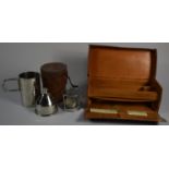 A Henry Loveridge, Cylindrical Leather Cased Travelling Set with Burner or Stove with Registered