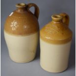 Two Stoneware Bottles One Impressed for Robert Roberts, Hand Brewery, Ruthin