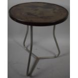 A Vintage Style Bakelite Topped Circular Table on Chrome Support, 60cm Diameter