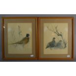 Two Framed Prints Depicting Cock Pheasant and Partridge
