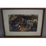 A Framed Watercolour Depicting Locomotives, Signed WW Gomme 1959, 23.5cm Wide