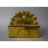 A Late 19th Century Brass Wall Hanging Key Box with Raised Pierced Gallery, 17cm Wide