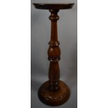 A Reproduction Circular Topped Torchere Stand with Acanthus Decoration to Turned Support, 73cm high