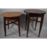 Two Vintage Wooden Pub Tables, 60cm Diameter